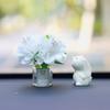 Cute Rose Flower Vase and Rabbit Car Interior Decoration Ornaments Auto Center Console Decoration Gadgets For Car Accessories