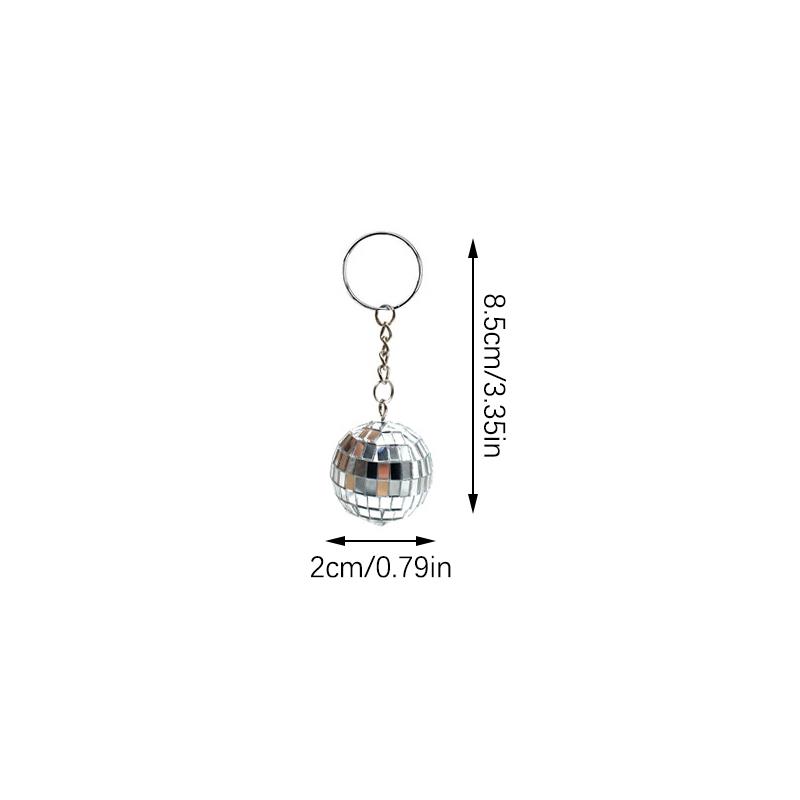 2/3/4Cm Diameter Disco Ball Keychains 2024  European Cup Theme Party Bar Decoration Bag Car Ornaments Fans Souvenir