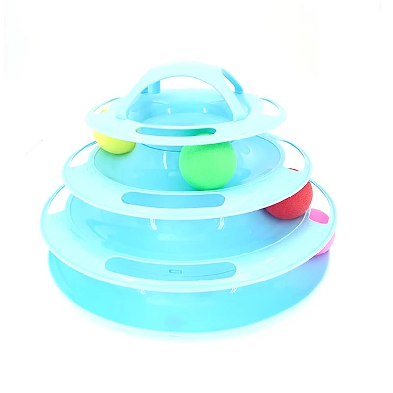 New 3/4 Levels Cats Toy Tower Tracks Cat Toys Interactive Cat Intelligence Training Amusement Plate Tower Pet Products Cat Tunne