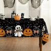 Halloween Tablecloth Rectangular Jack-o-Lantern Ghost Cat Party Decor Waterproof Oil-Resistant Placemat