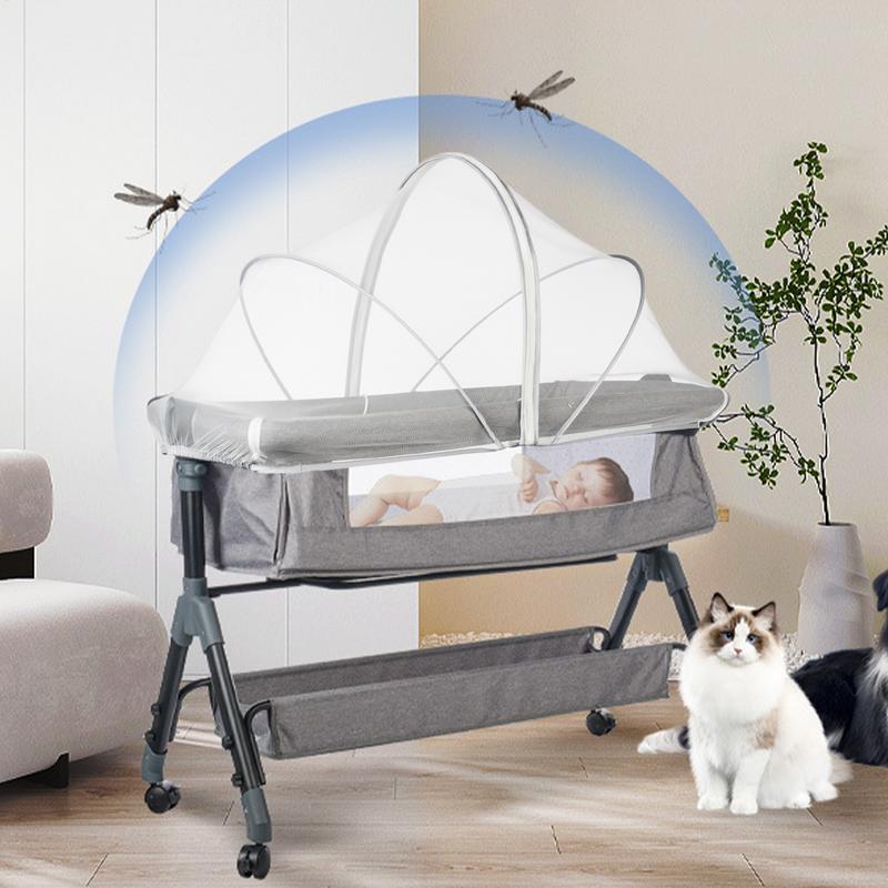 Moskitonetz-Abdeckung für Babywiege, Atmungsaktive Netzabdeckung für Babywiege/Beistellbett/Reisebett