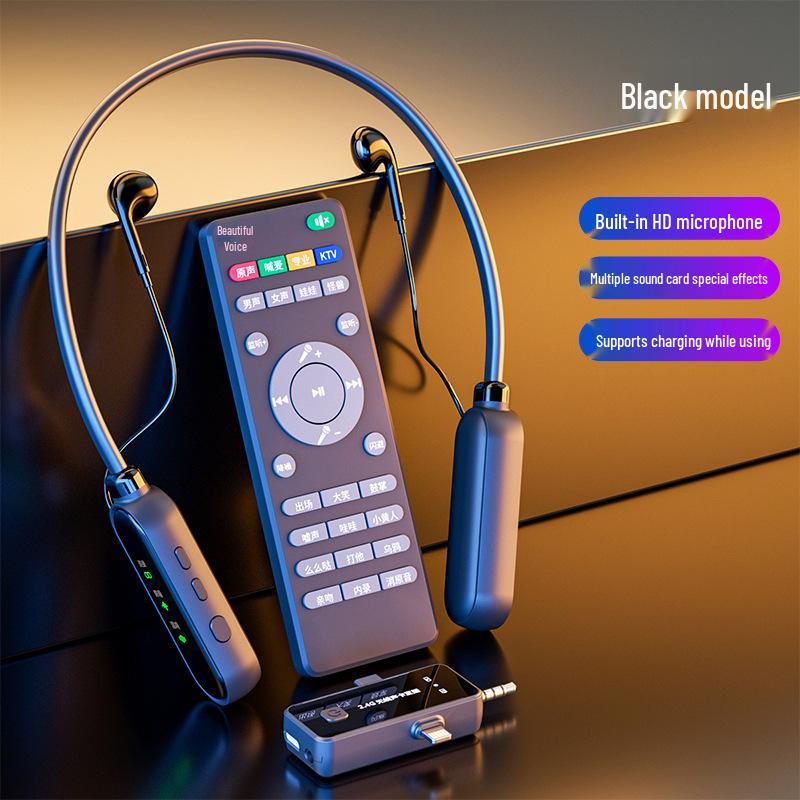 High-Quality Bluetooth Neckband Earphone & Mic with Noise Reduction for Live Broadcast & Singing