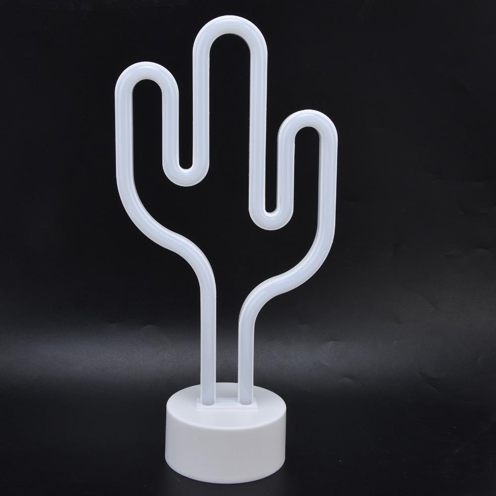 Desert Plant Neon Night Light Battery Operated LED Neon Lamp Portable Sign Light  Living Room