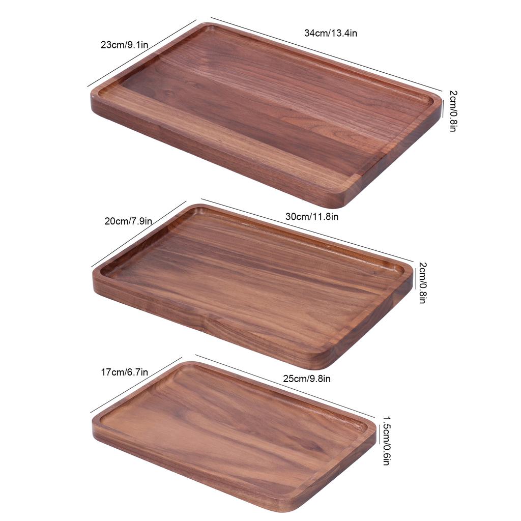 Walnut Service Plate Square Decoration Fruit Food Dessert Plate Tray Wooden BBQ Plate