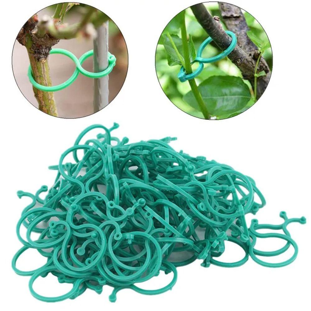 50Pcs Bundled Upright Plant Holder Green Tie Vine Strapping Clips New Garden Plant Clips