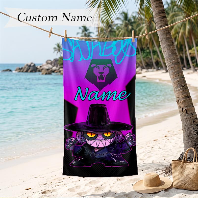 abby Custom Name Printed Beach Towel Personalized Soft Towel For Swimming Beach Travel