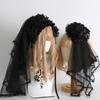 Flower Ball Bow Lace Headband Top Hat Veil KC Original Black Lamp Shadow Lolita Hair Accessories Hairpin