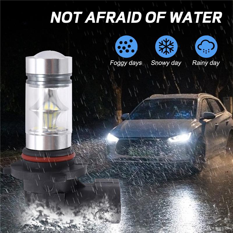 A44Z-2X 6000K Super White H10 9045 9145 9140 100W 1200LM LED Fog Light Bulb Projector Driving DRL чёрный