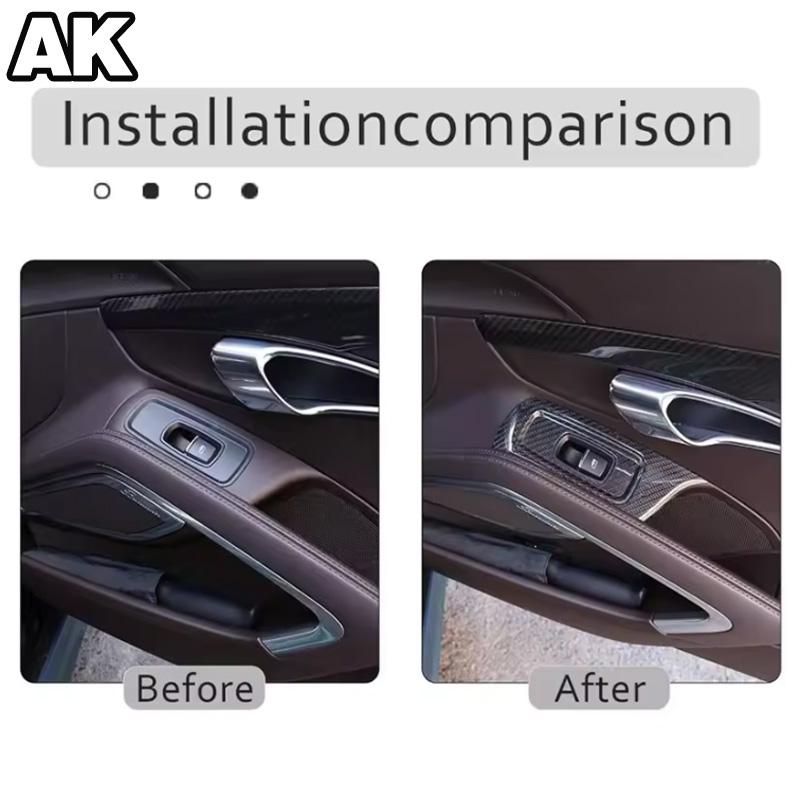 For Porsche 718 981 2016-2023 911 991 2012-2018 Real Carbon Fiber Car Window Lift Frame Dry Carbon Fiber Interior Accessories