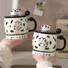 Cute Girl Heart Cow Mug With Lid Office Water Cup Girl High Value Household Coffee Cup Ceramic Cup