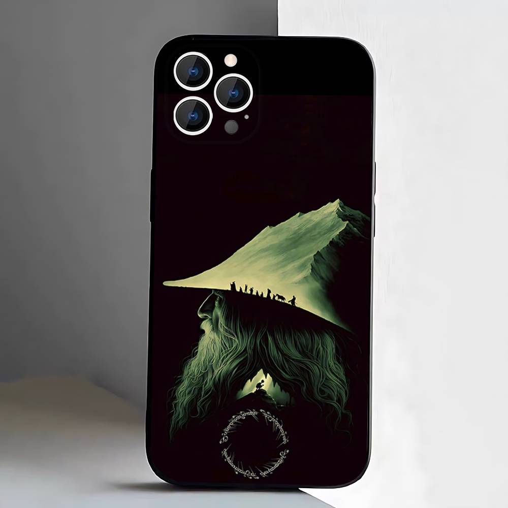 The Lord of the R-Rings Map Phone Case For iPhone 17,16,15,14,13,12,Pro,Max,Plus,E,SE4,Air,Mini Black Soft Box