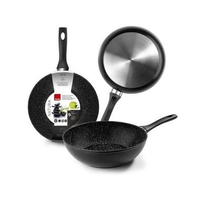 IBILI - Wok Natura, 30 Cm, Aluminium, Stone-style Non-stick, Induction Compatible