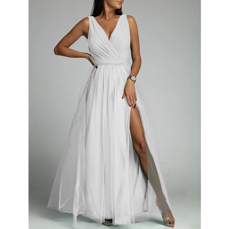 Women Formal Attire Fashion Sexy V-neck Ladies Evening Dress