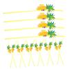 Lurrose 150 Pineapple Straws, Fruit Party Straws, Tropical Paper Straws, Flamingo Straws, Luau Party Straws, Hawaiian Straws, Wine Ties