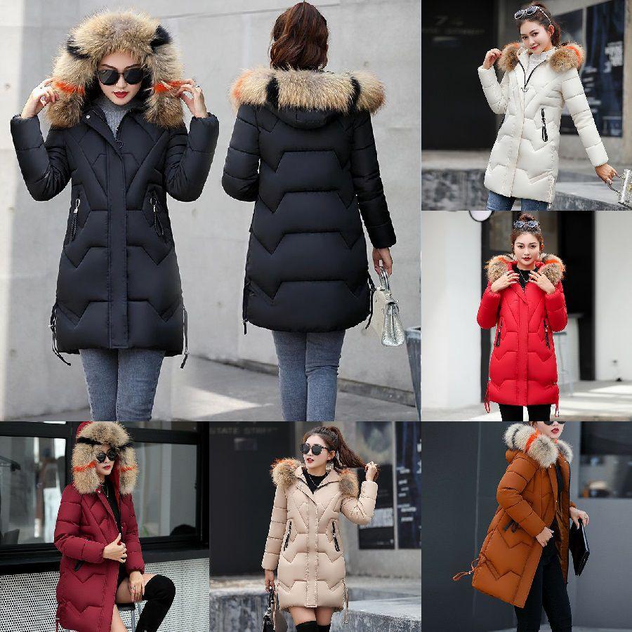 Women Slim Colorful Fur Collar Hooded Coat Jacket Parka Outwear For Ultimate Winter Warmth