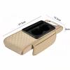 Universal Auto Center Console Armrest Pillow Arm Rest Cover with 2 Cup Holder & Tissue Box PU Leather Car Armrest Cushion