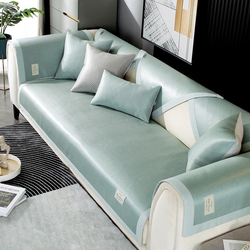 Ice Silk Sofa Cushion Summer Summer Mat Cool Pad Non-Slip Sofa Cover Summer Rattan Mat Ice Cushions Seat Cushions Cover Cloth