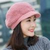 Women Knitted Cap Peaked Octagonal Beret Cap Fashionable Winter Autumn Hat