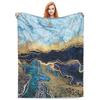 Marble Texture Series digitalprinted polyester Bedroom velvet flannel cover blanket Fleece soft sofa cover blankets for beds