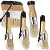 3/4/5Pcs Chalk Paint Brushes Wooden Handle Painting Wax Brushes Natural Bristle Paint Brushes for Wood Furniture Home Wall Decor