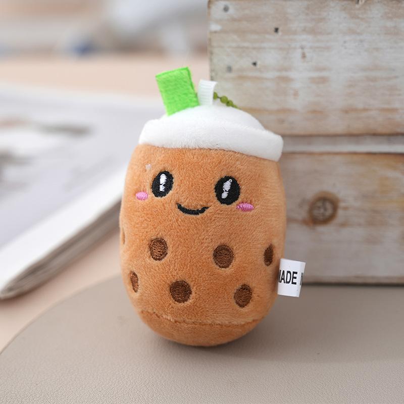 

1 Piece Stuffed Boba Doll Kawaii Backpack Bag Decor 8Cm Cute Bubble Tea Keychain Soft Plush Toy Pendant Kids Birthday Gift