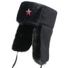 Winter Woolen Hat With Soviet Emblem Men Women Warm Ear Protection Cap Outdoor Cold Weather Accessory