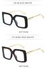 Women's Large Frame Square Sunglasses with Chain Temples