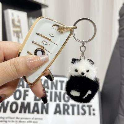 Pendentif Mini Vison Noir Style Coréen Porte-clés Vison Peluche Porte-clés Panda Fourrure de Vison Accessoire Suspendu