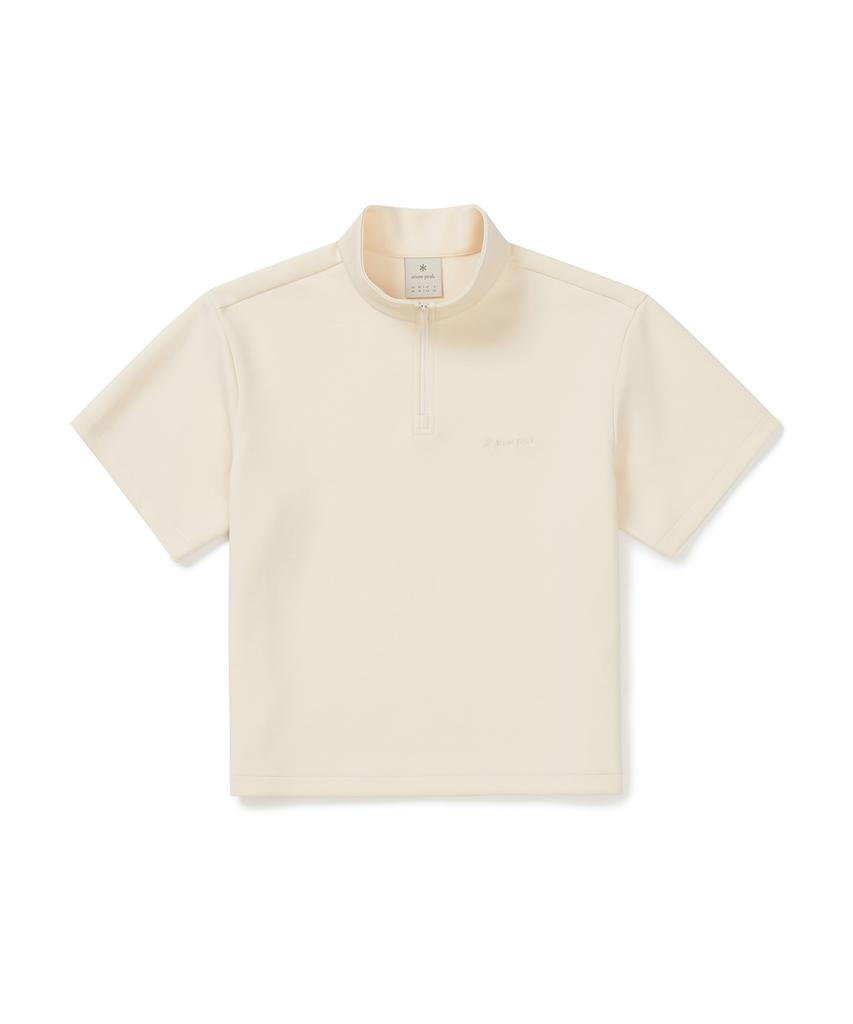 SNOWPEAK APPAREL Silky Women'S Half-Zip Short Sleeve T-Shirt (S25Mwfzt05) Pastel Yellow