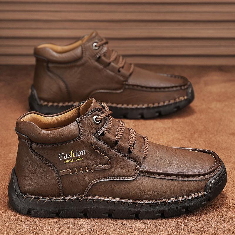 Spring/Autumn Men's Lace-up Large Size Retro Casual Shoes Casual Shoes Autumn/winter Plus Velvet Warm Handmade Ankle Boots