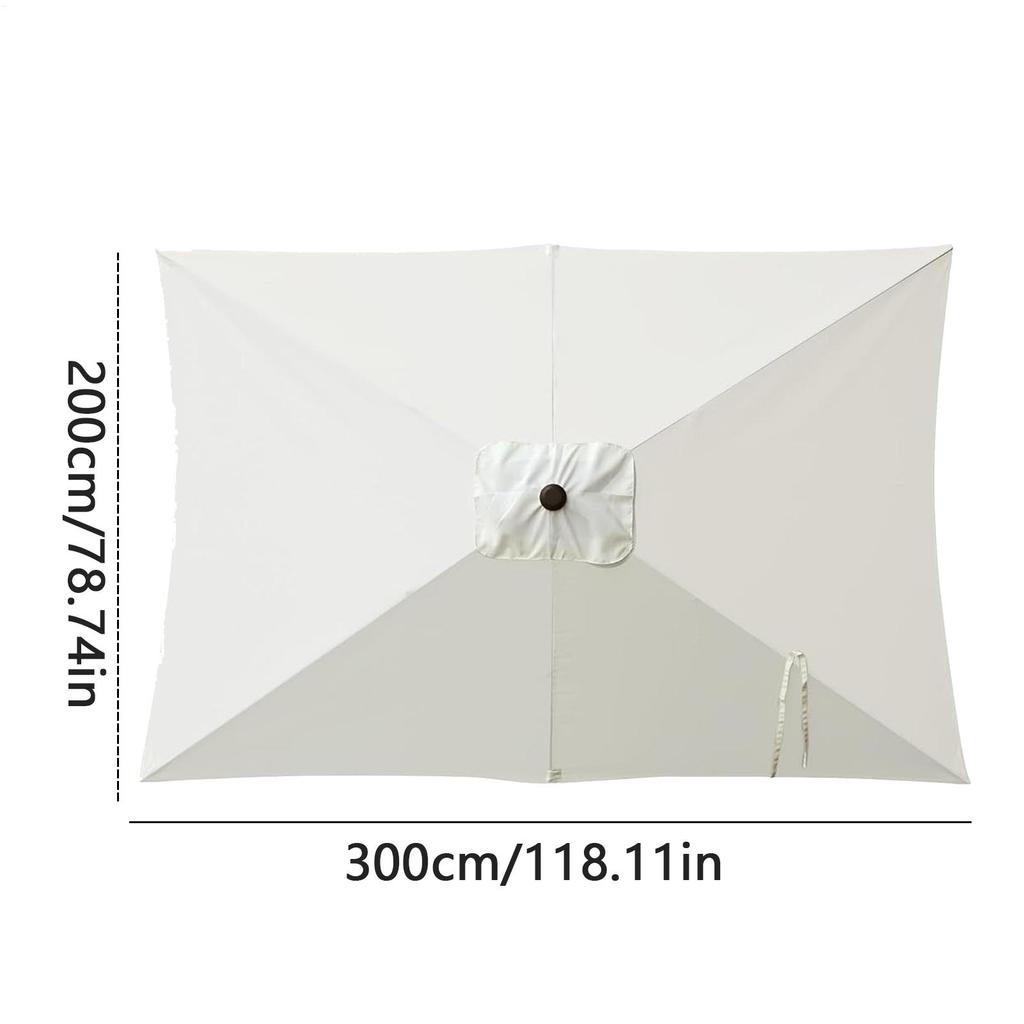 Replacement Umbrella Canopy 6.6X10 Ft Square Outdoor Shade Canopy Cover UV Protection Shade Waterproof Parasol Top Cover