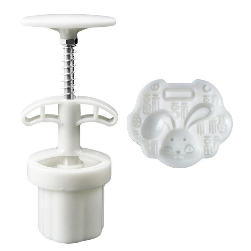 DIY Moon Cake Mold With Rabbits-Shape Reusable Pastry Biscuits Dessert Mold For Kitchen