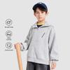 Luo Meng Boys' Heather Gray Hooded Zip-Up Sweatshirt