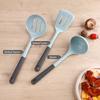 Silicone Kitchen Utensil Set with 3pcs Spatula, Slotted Spoon, Rice Scoop, Non-Stick Pan Turner, and Soup Ladle , Essential Cooking Tools