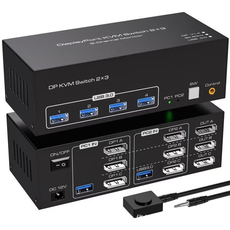 2-Port DisplayPort KVM Switch with USB 3.0 Hub