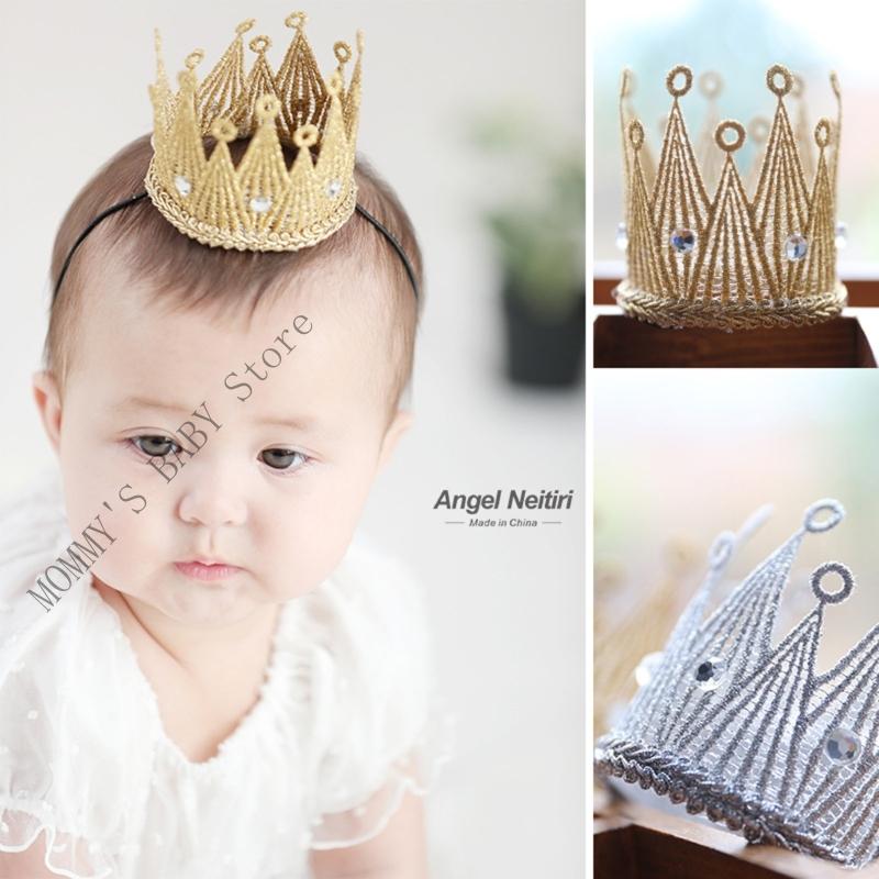 Adjustable Royal Design Hair Ornament For Infants Girls Fashionable Infant Crowns for Celebrations Polyester Accessory