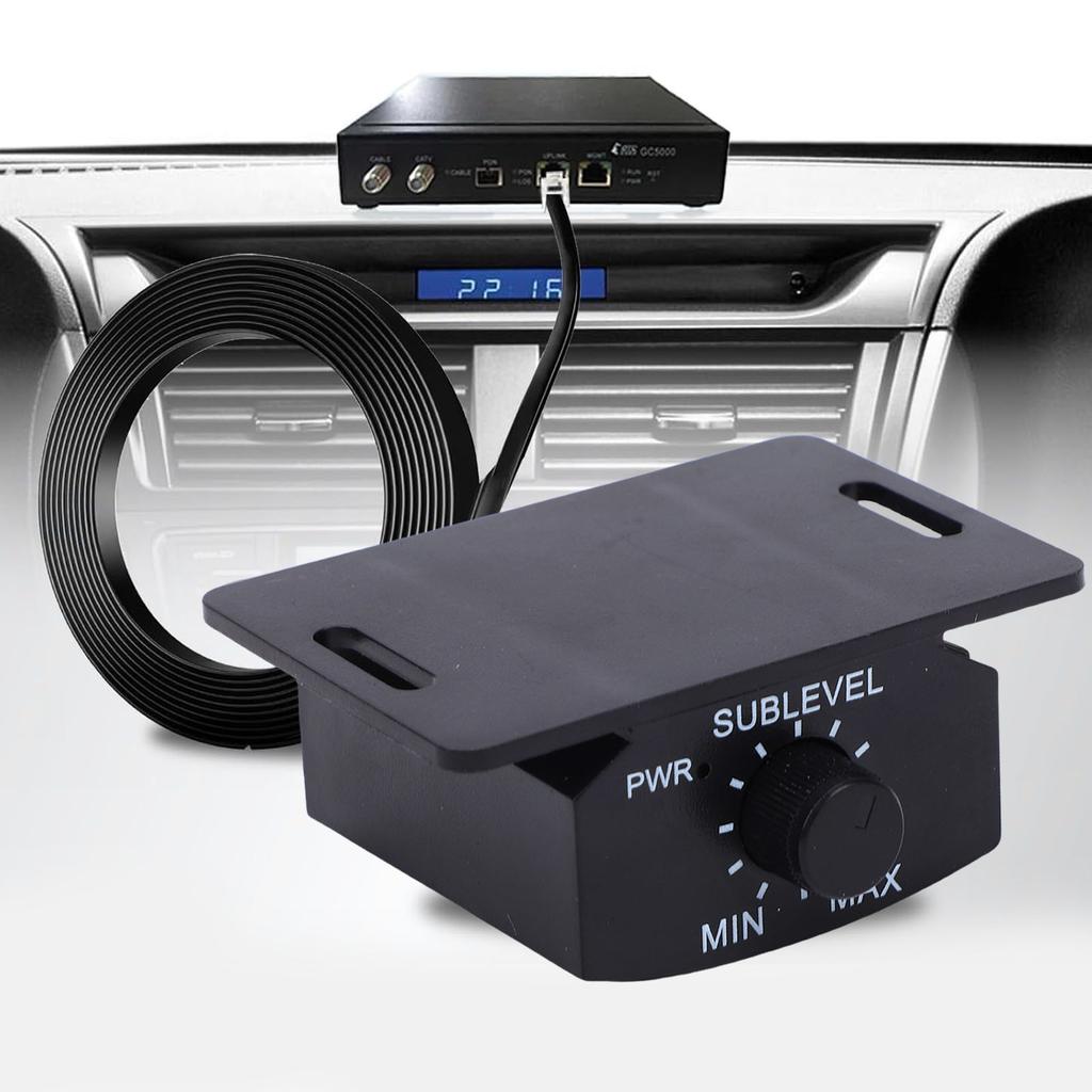 Bass Control Knob 6 Pin Subwoofer Volume Controller with 13ft Extension Cord Compatible with Most Car Amplifier Black