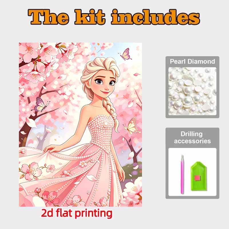Disney DIY Pearl Art Painting Frozen Elsa Home Wall Decoration Pearl Gemstone Painting Pictures Crafts Home Decoration