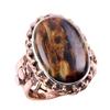 Natural Pietersite Gemstone 925 Solid Silver Jewelry Two Tone Ring Size 7US E4b81