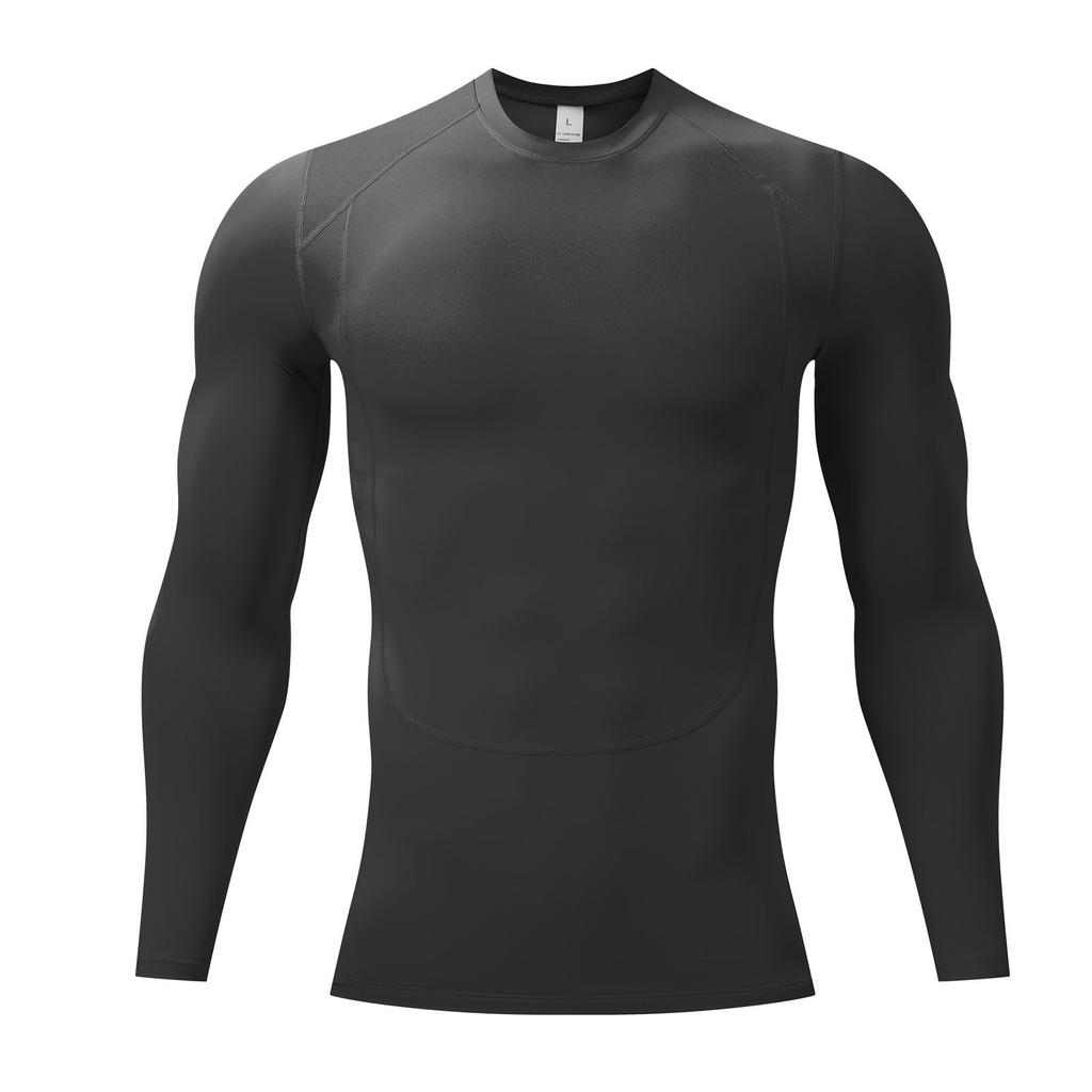 Men's Fitness Top Outdoor Sports Stretch Breathable Quick Dry Running Long Sleeve T-Shirt Compression Shirts