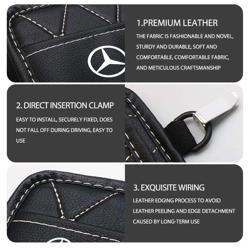 KLFKR1 Leather Car Storage Bag Air Vent Organizer Box Glasses Phone Holder Storage Box For Benz AMG Exclusive A C E R V Class CLA CLS