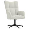 Relax Armchair with Footstool Cream White Velvet