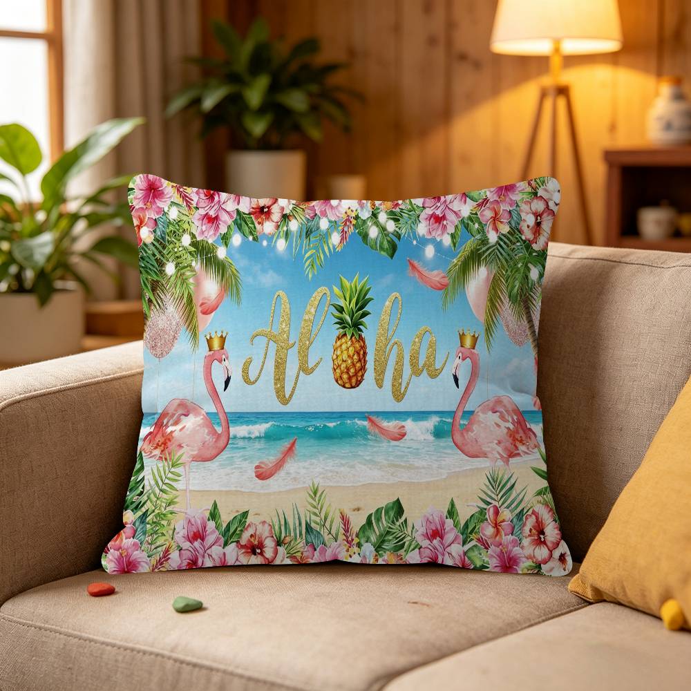Summer Hawaii Beach Tropical Flowers Aloha Luau Sea Cushion Cover Polyester Sofa Cushions Throw Pillows Home Decor Pillowcover