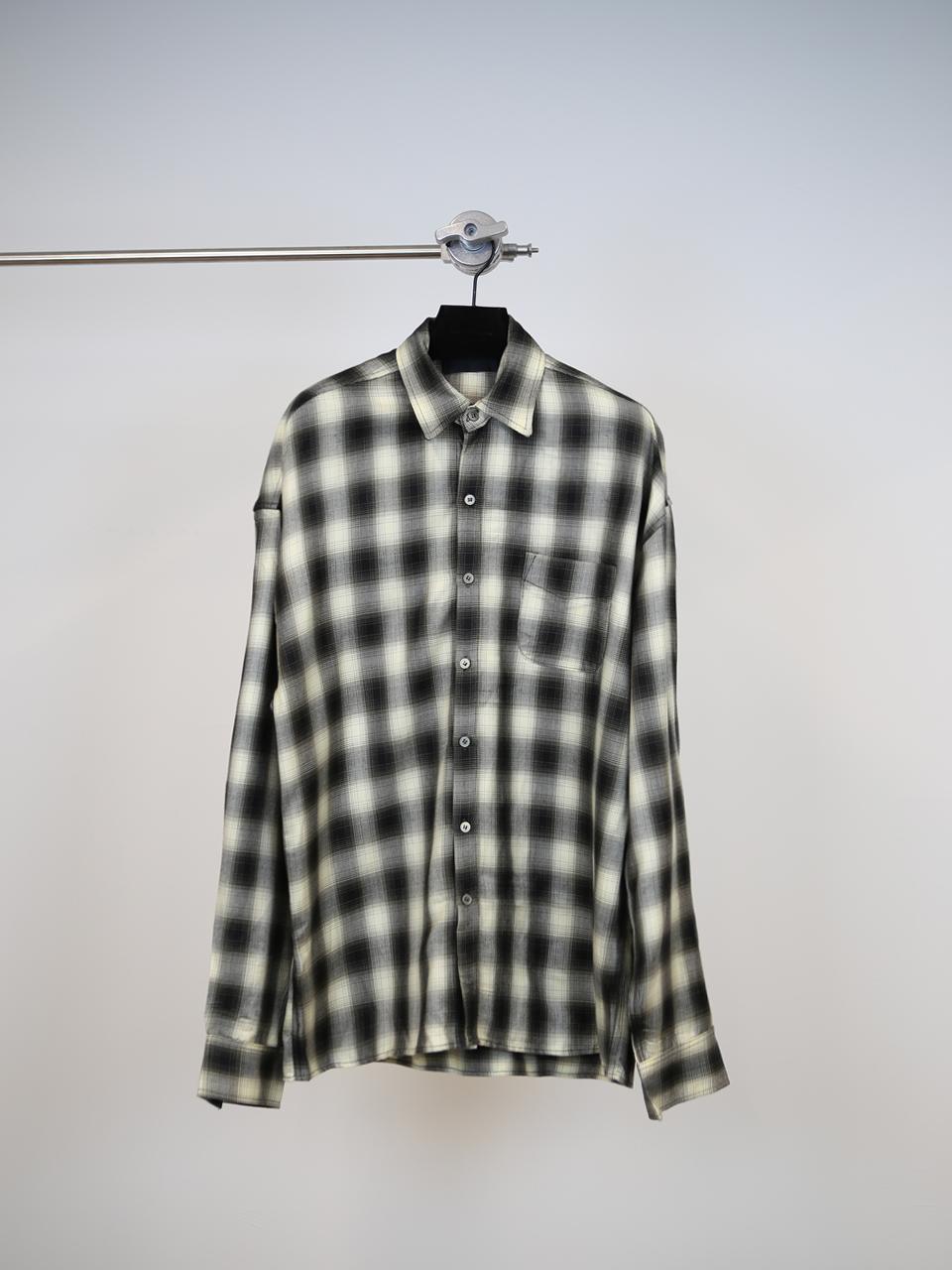 Gojeo Oversized Flannel Check Shirt_Black Black/One