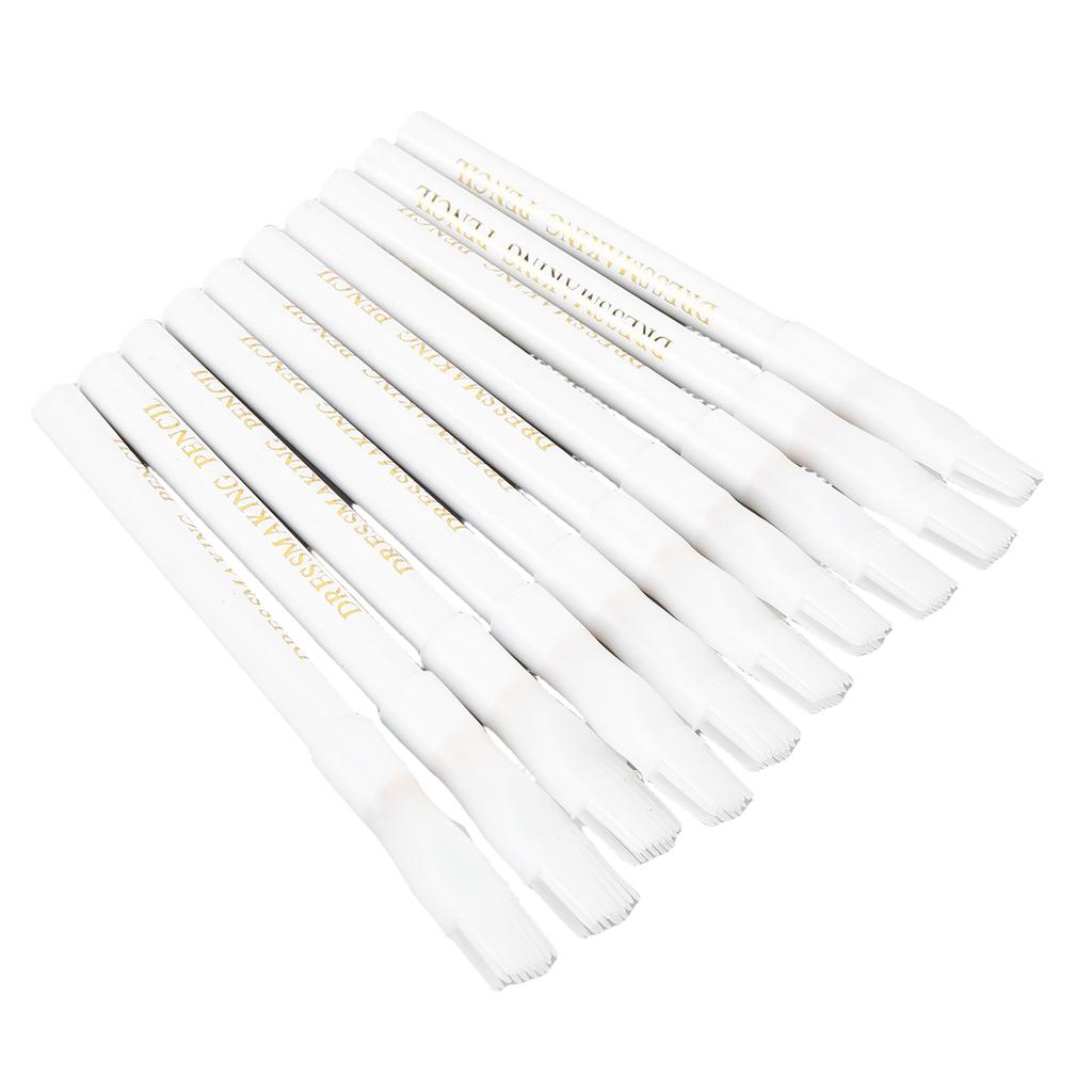 10Pcs Sewing Fabric Pencils Erasable Water Soluble Dressmaker Marking Chalk with Brush Cap Home Marker Tracing Tools