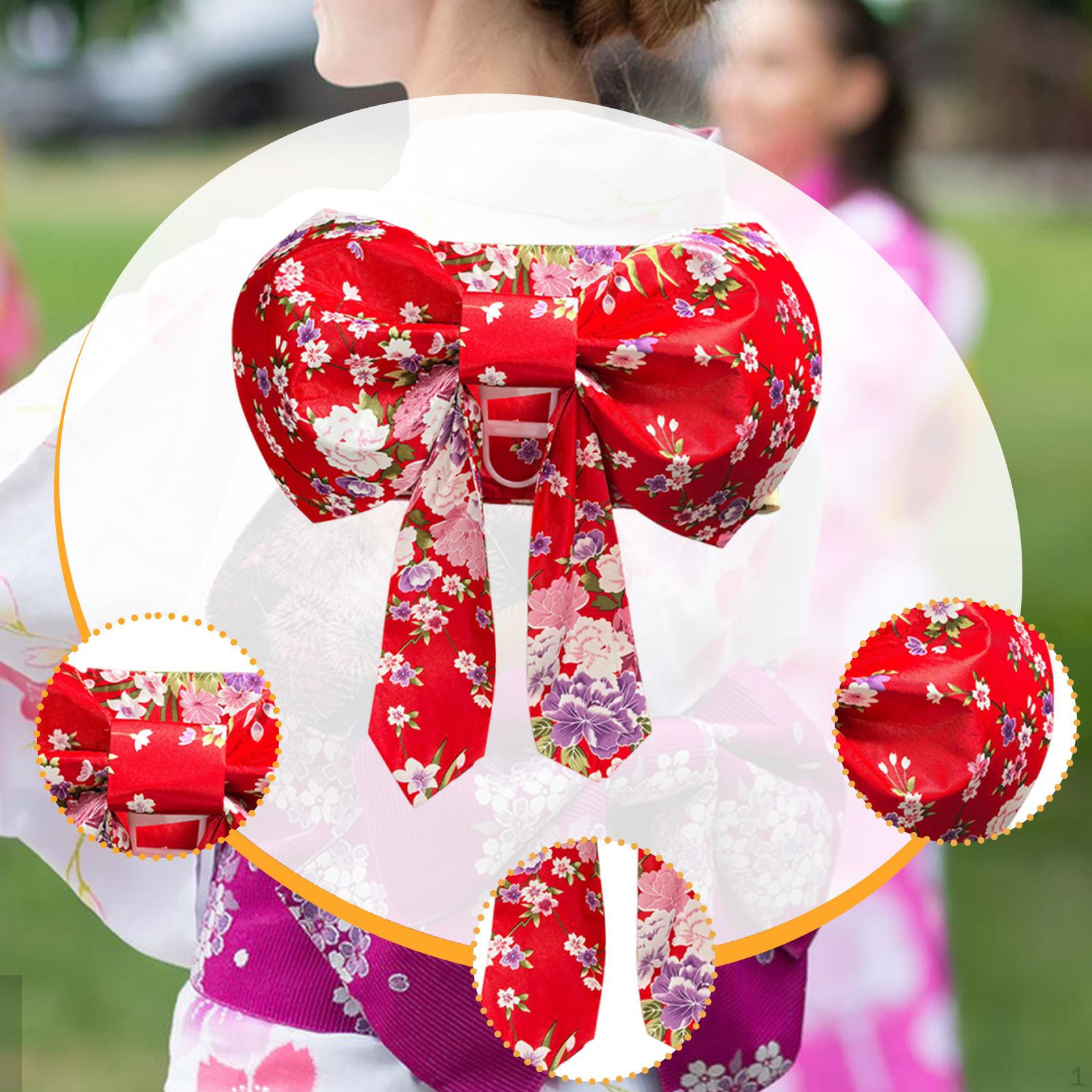

Japanese Kimono Bow Belt Cummerbund Sash, Portable Comfortable Lady Waist red violet