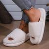 Pantofole Morbide in Pelliccia con Fondo Spesso Bianco Donna 2024 Inverno Comfort Tacco Basso Pantofole da Casa Donna Interno Coppia Scarpe di Cotone Slide