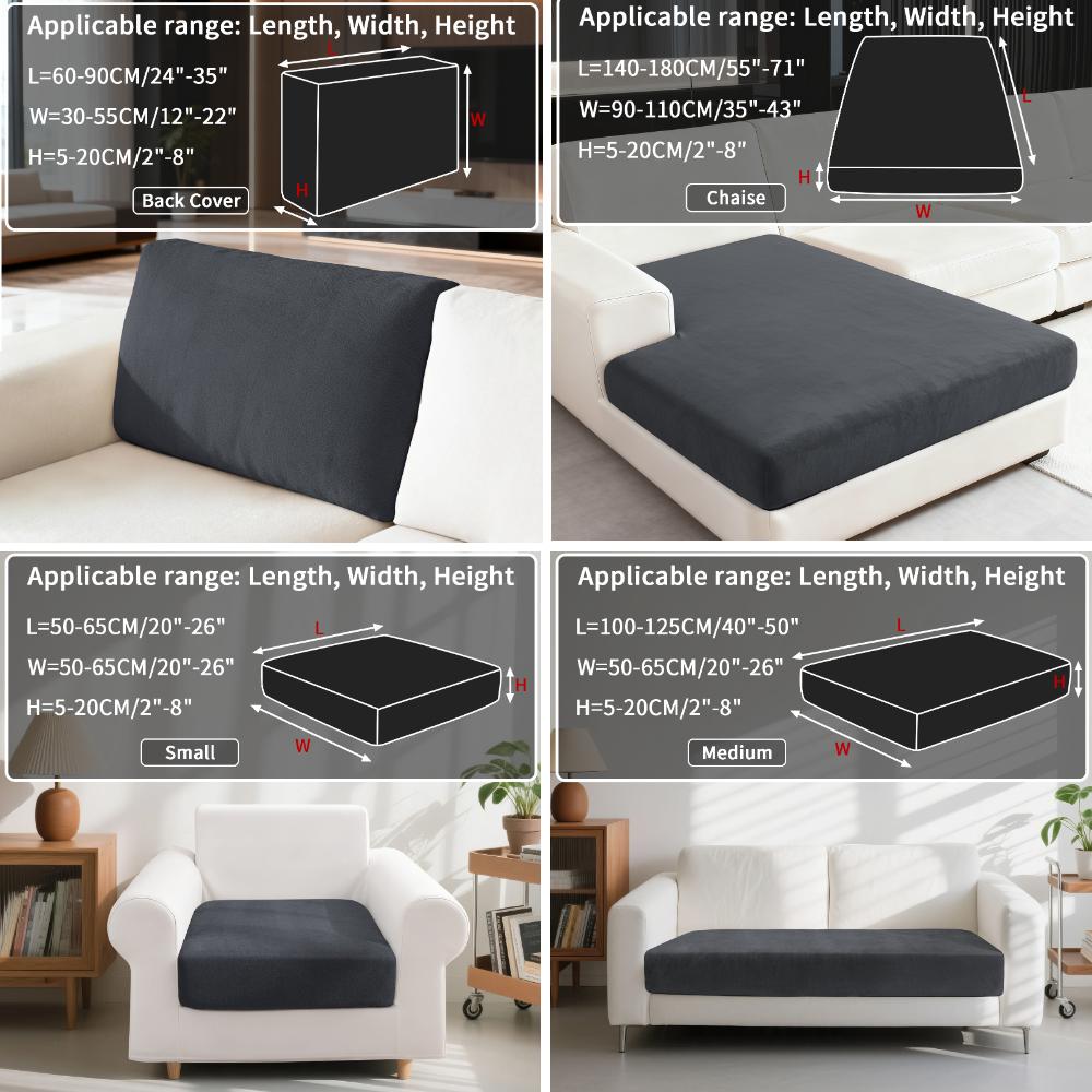 Velvet Sofa Cushion Covers for Living Room Plush Sofa Seat Cover Soft Stretch Sofas Couch Slipcover Furniture Protector