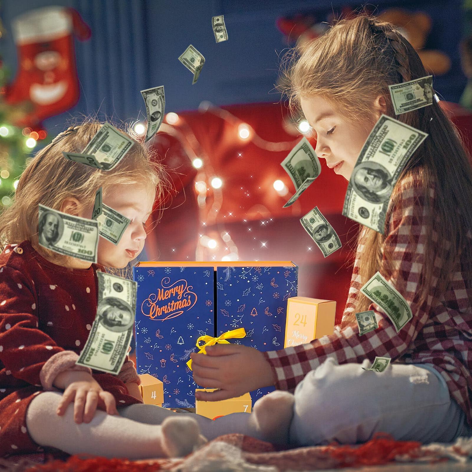 

Коробка-обратный отсчет для наполнения 24-дневная пустая коробка-обратный отсчет для наполнения Зимние праздники Складной контейнер Разной формы для шоколада нуги Xxl