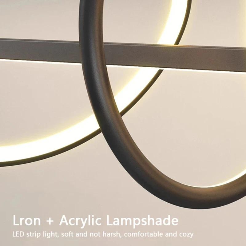 Nordic dining table pendant light modern living room pendant light home lighting bedroom decoration strip linear wave light